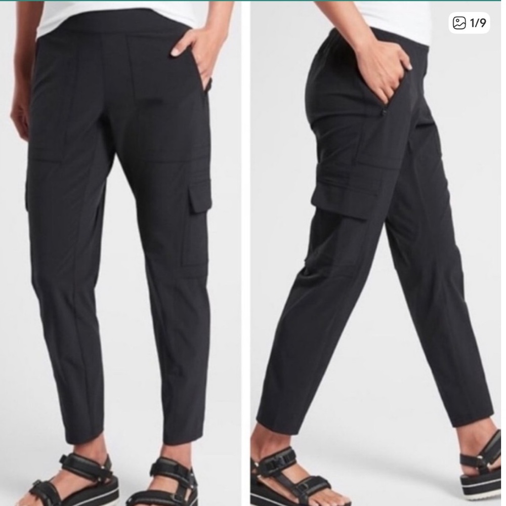 Athleta Chelsea Utility Cargo Joggers Black Size 6